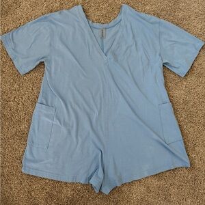 Altar'd State Light Blue V-Neck Short Romper